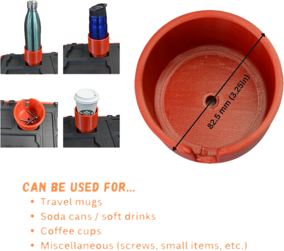 Screw-on Multipurpose Cup Holder compatible with Milwaukee Packout