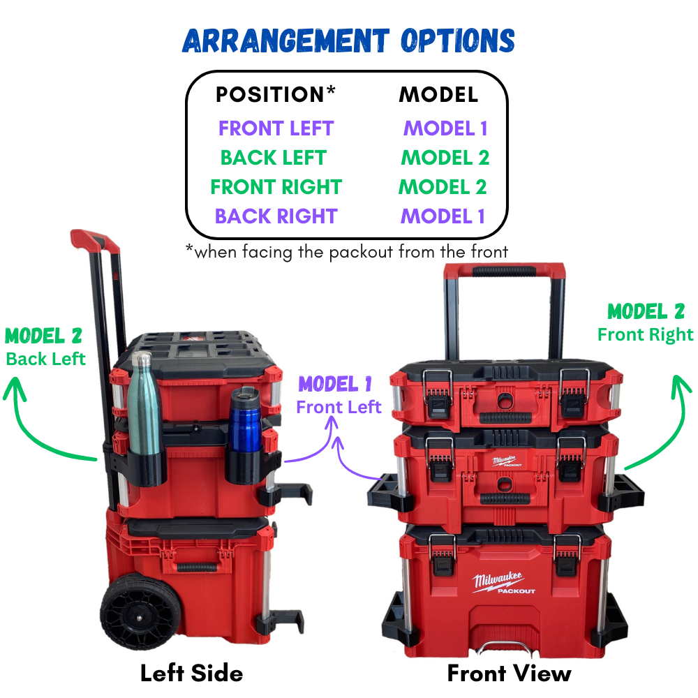 BUNDLE // Single-Level / Cup / Cable Holders compatible with Milwaukee Packout