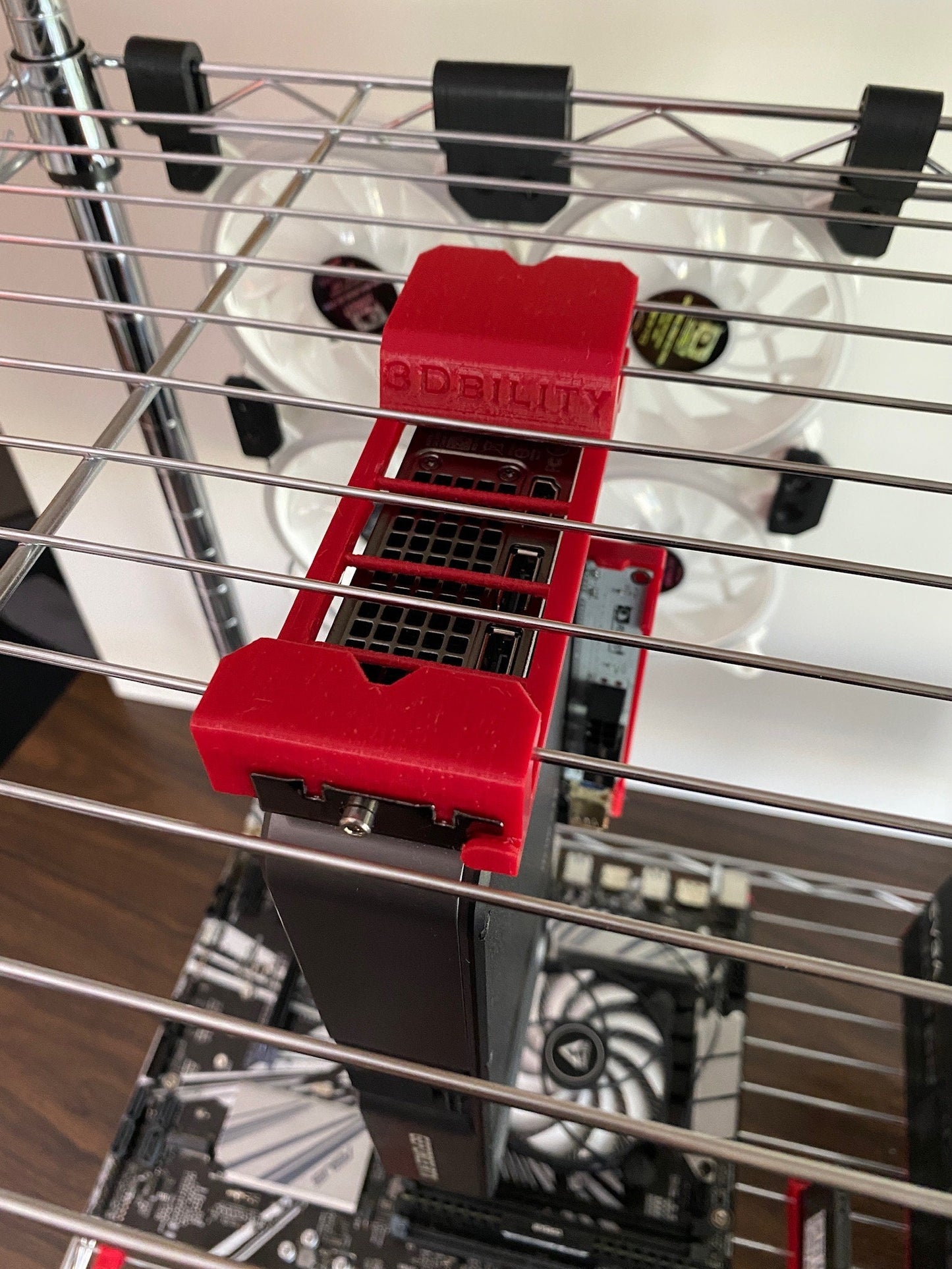 GPU Hanger for Wire Mining Rack // Mining Shelf // M3 insert and bolt // 3D printed //