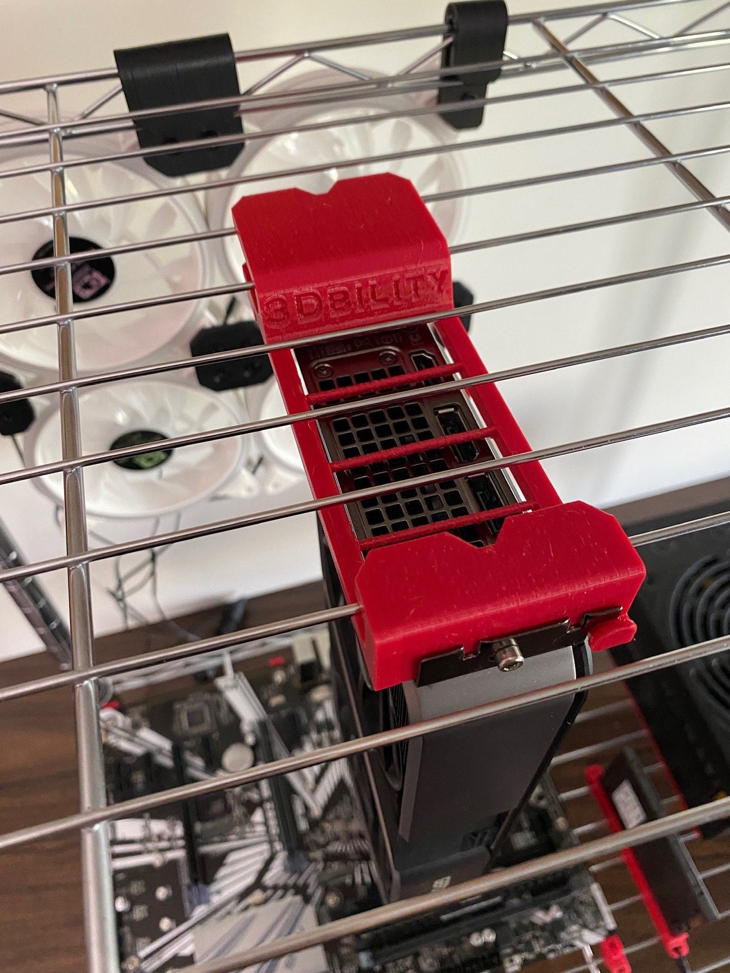 GPU Hanger for Wire Mining Rack // Mining Shelf // M3 insert and bolt // 3D printed //