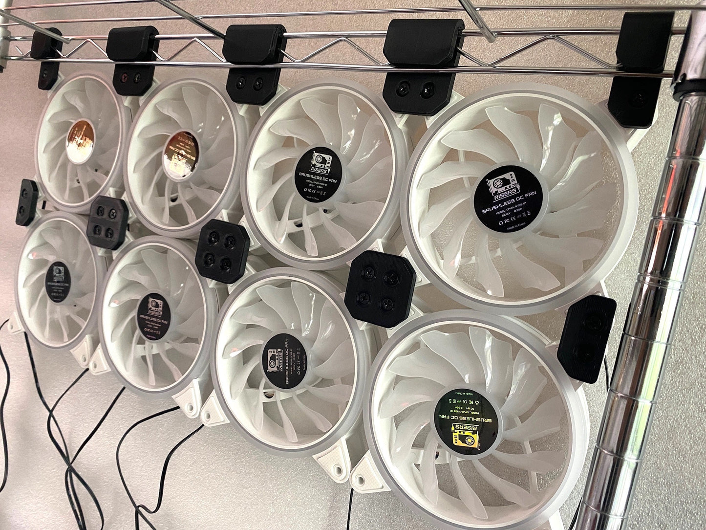 120 mm Fan Wire Rack for up to 10 fans // Wire Shelf // 3D printed //