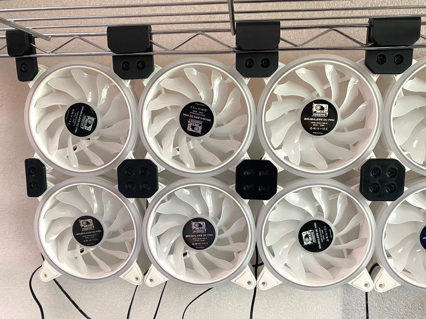 120 mm Fan Wire Rack for up to 10 fans // Wire Shelf // 3D printed //