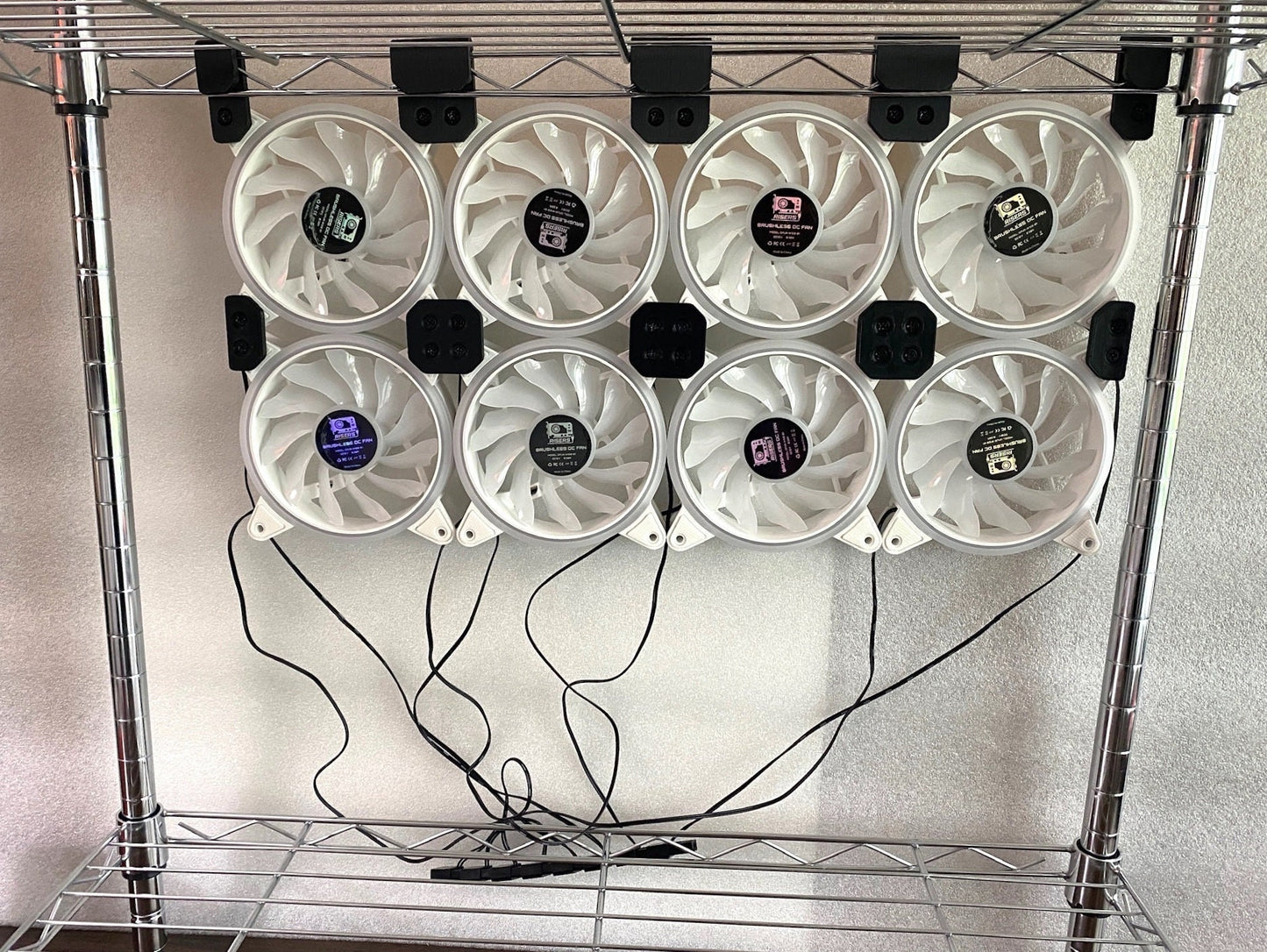 120 mm Fan Wire Rack for up to 10 fans // Wire Shelf // 3D printed //